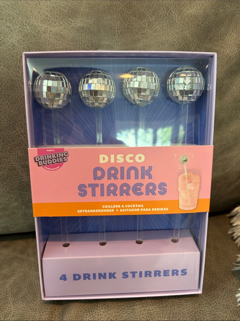 Disco Drink Stirrers - Silver (4 Pack)
